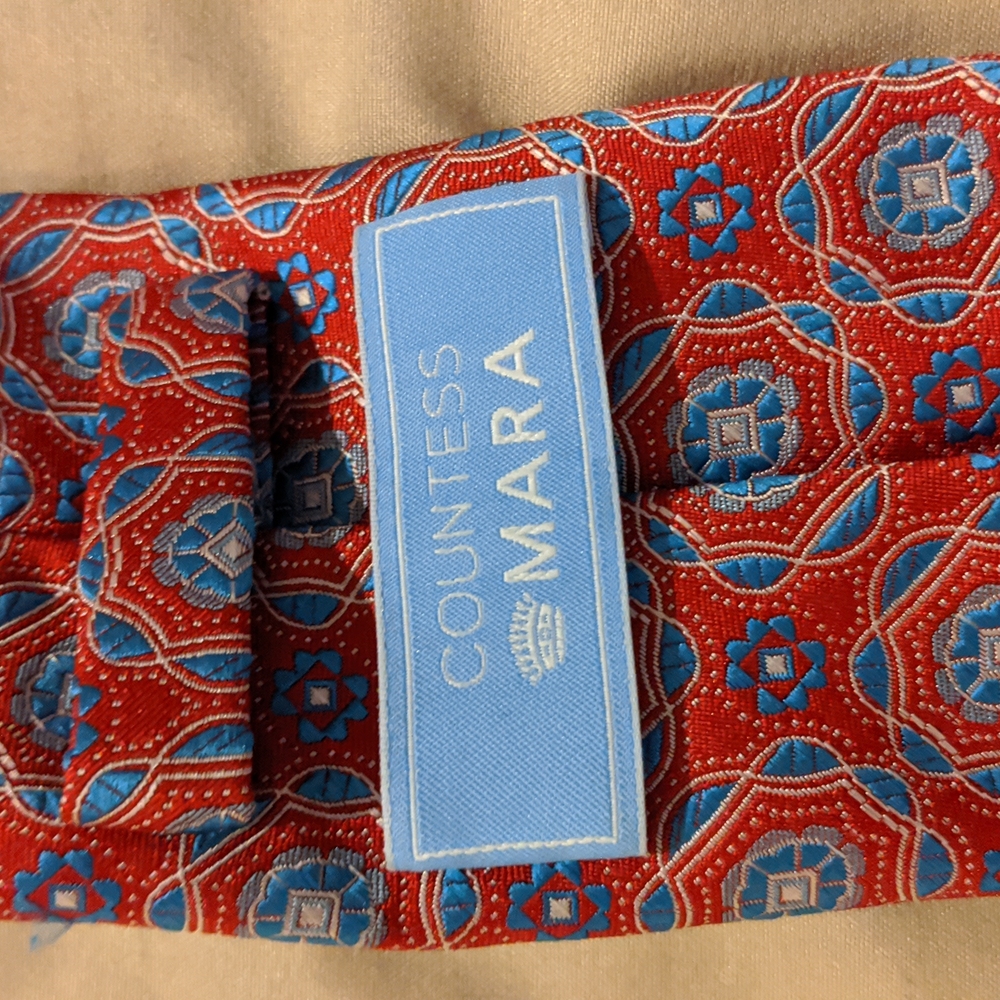 Red and blue Countess Mara tie - Picture 2 of 2